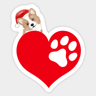 i love dog merry christmas day holiday theme edition design Sticker